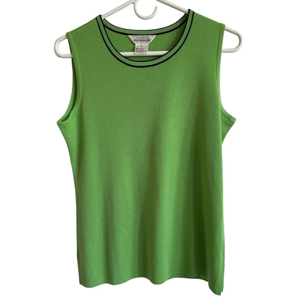 Misook Green Sleeveless Top, Size S